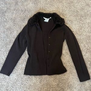Brown fuzzy cardigan